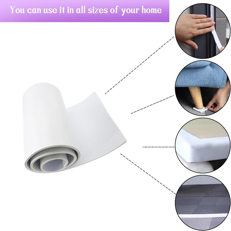 MXCELL Foam Sheets with Adhesive Backing, 11.81 in x 59 in x 1/2 in White Closed Cell Neoprene Cushion Mat EVA Foam Insulation Padding Soundproof Sheet Rolls for Crafts DIY Projects, Easy to Cut - Image 4